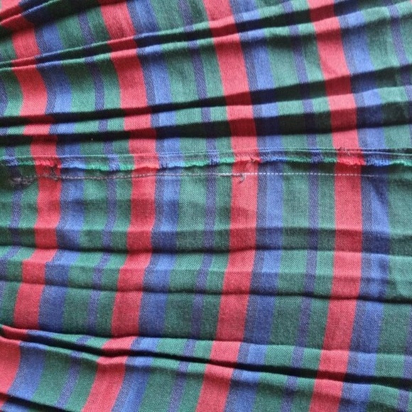 Vintage Pleated Skirt 50s 60s XS 25" Waist Red Green Blue Rockabilly Handmade - Picture 14 of 15